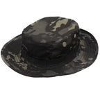 Camouflage Fisherman Hat Summer Hat with Windproof Rope Large Brim Sun Protection Hat Outdoor Hiking Fishing Sun Hat
