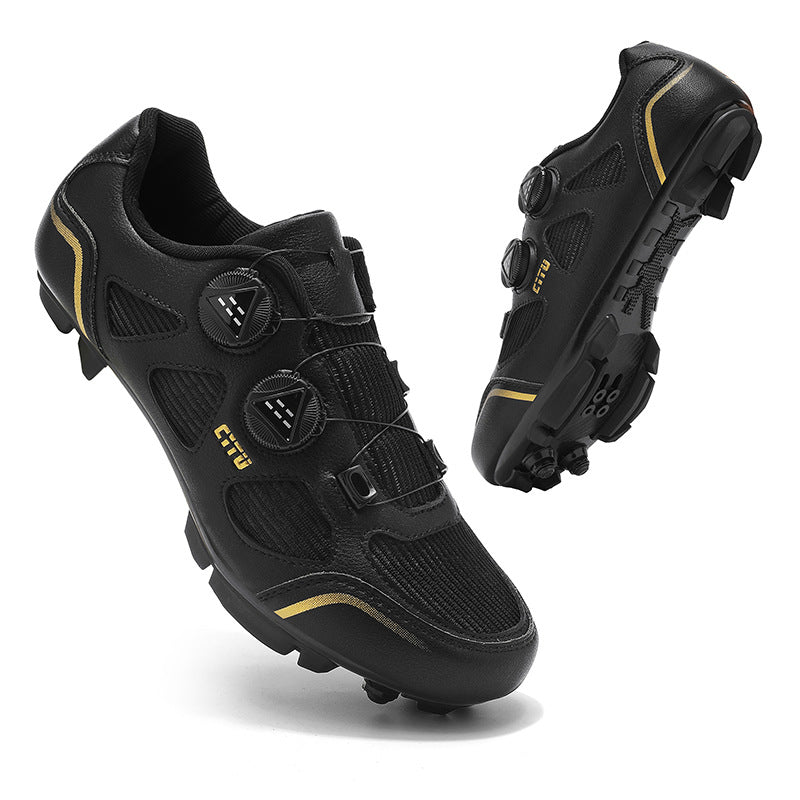 New Summer Hollow Road Bike Lock Shoe Set Hard-Soled Breathable Lock-Free Cycling Shoes Women's Power-Assisted Mountain Bike Lock Shoes