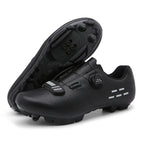 Road Mountain Men's and Women's Locked Bicycle Lockless Shoes Hard Sole Spinning Bicycle Riding Shoes Gym Black