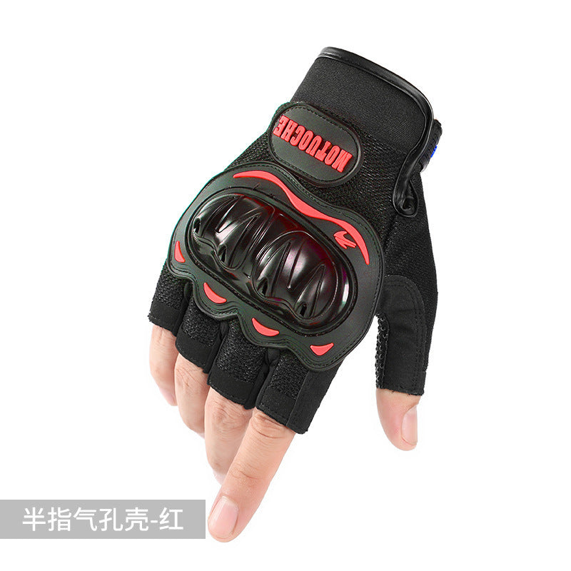 Motorcycle Riding Gloves for Men and Women, All-Season Motorcycle Off-Road Hard-Shell Anti-Fall and Anti-Slip Half-Finger Tactical Gloves