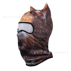 Summer Riding Mask Face Gini Women's Full Face Quick-drying Motorcycle Headgear Men's 3D Color Interesting Animal Headgear