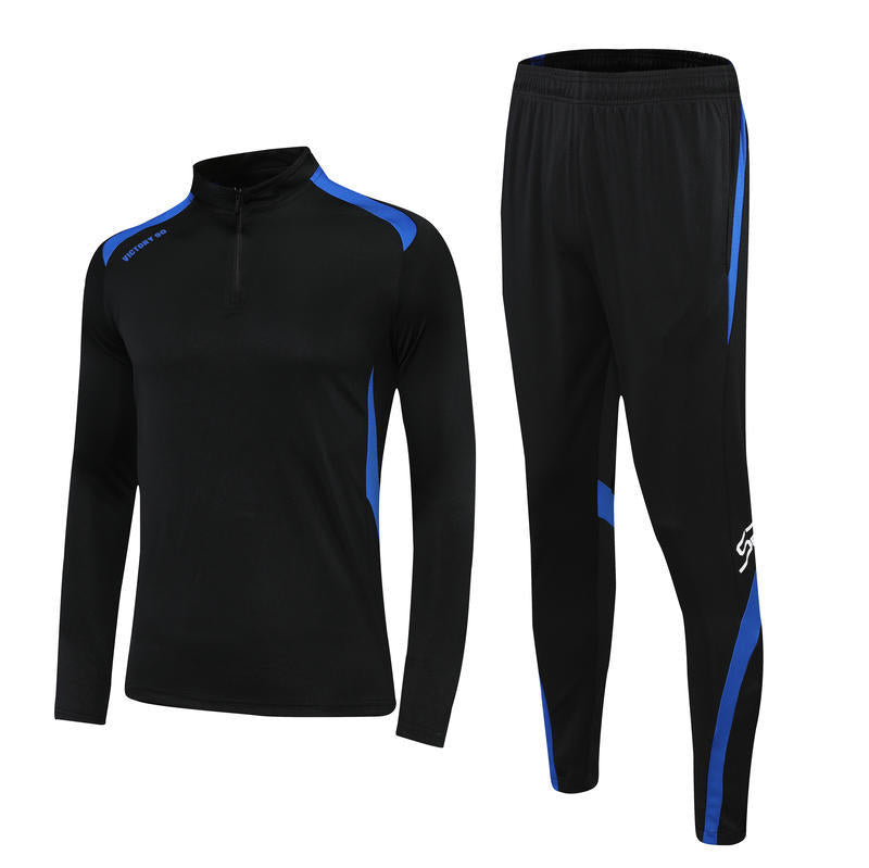 Autumn and Winter adult jersey competition team class uniform children's half zipper football uniform training uniform suit printed