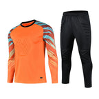 Football Goalkeeper Goalkeeper Uniform Suit Customized Men's Long-Sleeved Sponge Protective Jersey Gate Training Game Uniform Xunling