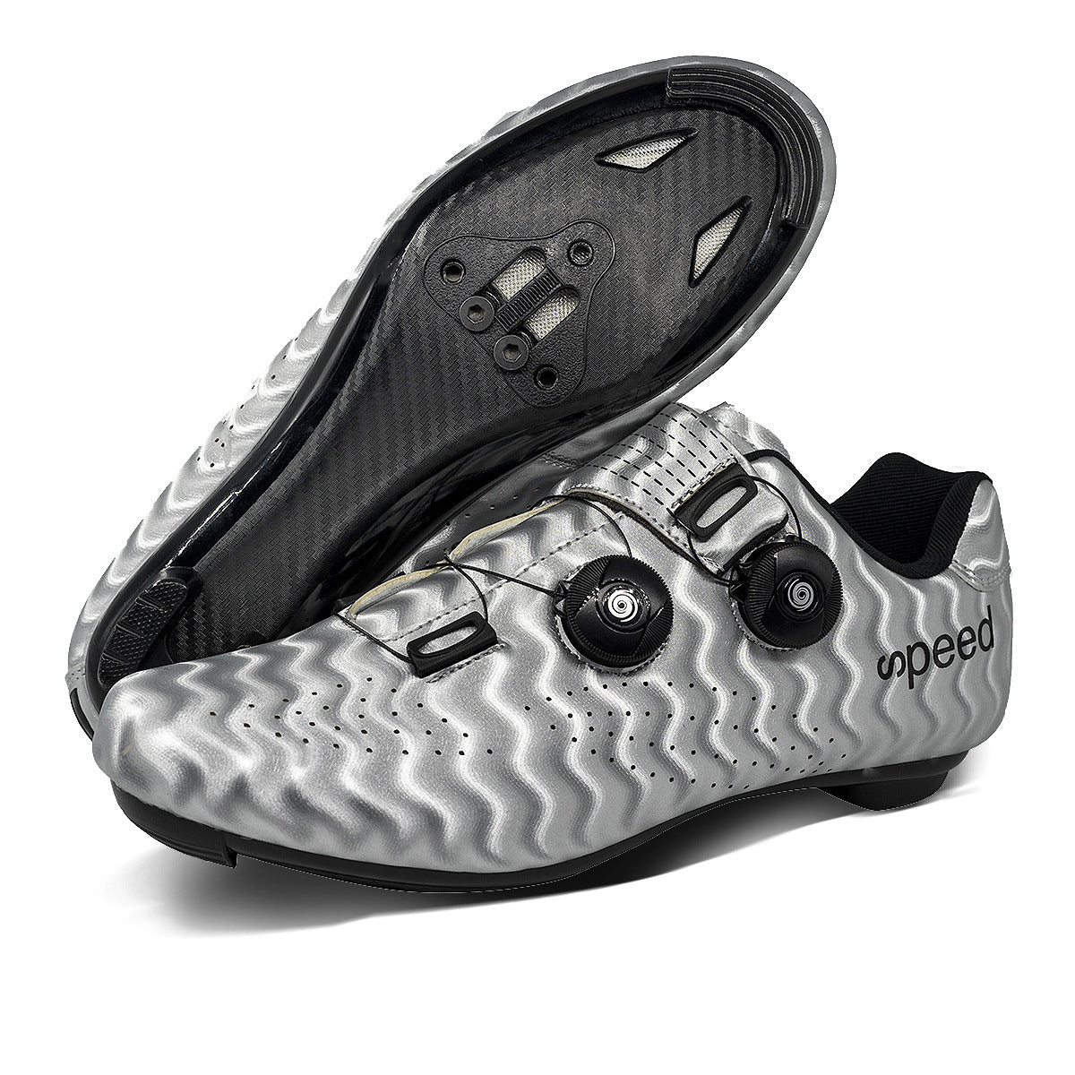 Factory direct road race outdoor cycling shoes double rotating buckle plus size foreign trade lock cycling shoes