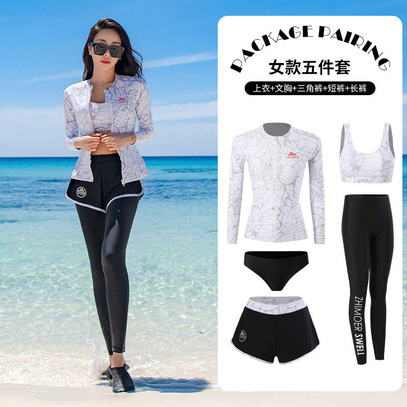 Diving suit women's new couple anti-DDoS swimsuit split long-sleeved trousers quick-drying surfing snorkeling suit jellyfish suit men