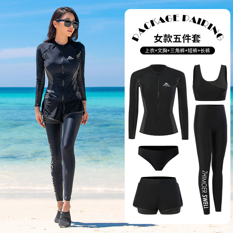 Sun Protection Quick-Drying Diving Suit Split Long-Sleeved Long Pants Swimwear Jellyfish Suit Couple Warm Men's Swimwear Women's Surfing Suit