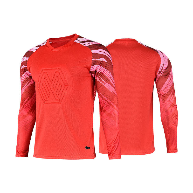 Football Goalkeeper Goalkeeper Uniform Suit Customized Men's Long-Sleeved Sponge Protective Jersey Gate Training Game Uniform Xunling
