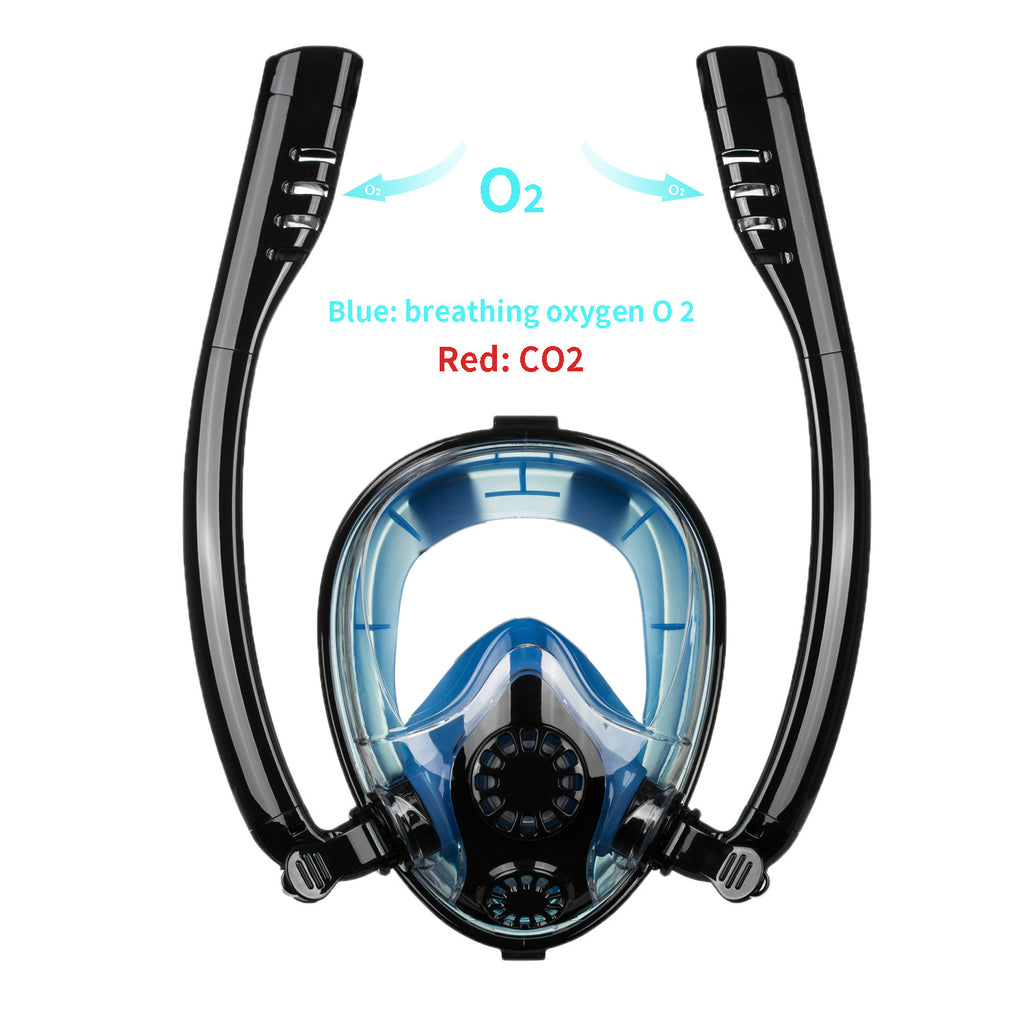2025 new diving mask anti-fog anti-choking swimming snorkeling mask breathing separation double tube full dry breathing tube
