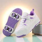 New heloo shoes two-wheel roller shoes children with wheels shoes girls skates student deformation shoes wholesale
