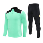 Half-Zip Pullover Football Training Suit Set Light Plate Long-Sleeved Autumn and Winter Appearance Suit Knitted Sportswear Customization