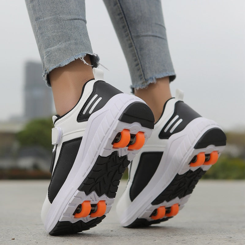 Student heelloo shoes four-wheeled children can walk and slide for men and women detachable with wheels sneaker in stock wholesale