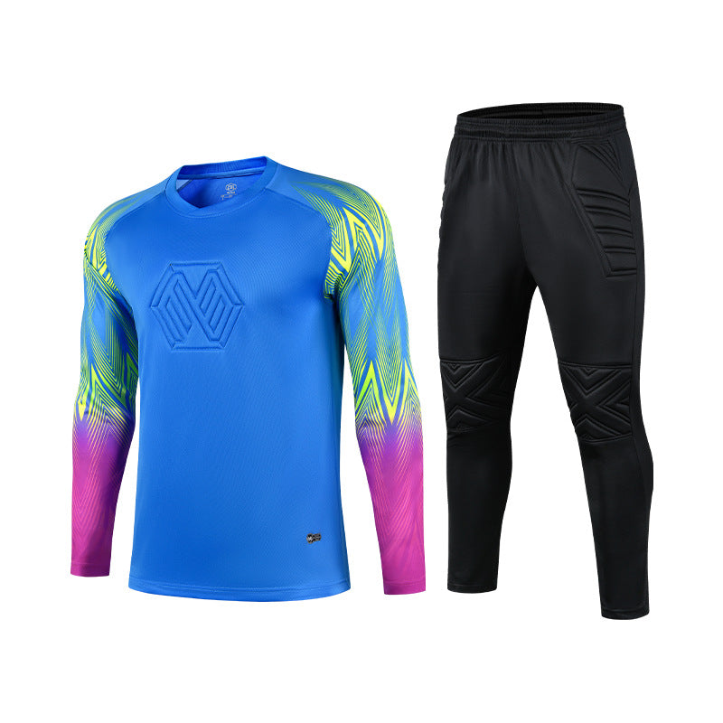 Goalkeeper Uniforms for Kidsren and Adults Thickeneded Protective Goalkeeper Training Uniforms Long-Sleeved Shorts Football Gantry Uniforms Customized