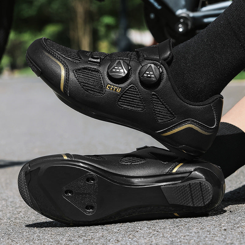 New Summer Hollow Road Bike Lock Shoe Set Hard-Soled Breathable Lock-Free Cycling Shoes Women's Power-Assisted Mountain Bike Lock Shoes