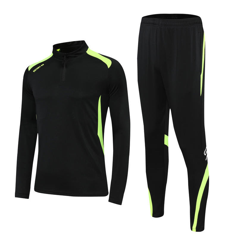 Autumn and Winter adult jersey competition team class uniform children's half zipper football uniform training uniform suit printed