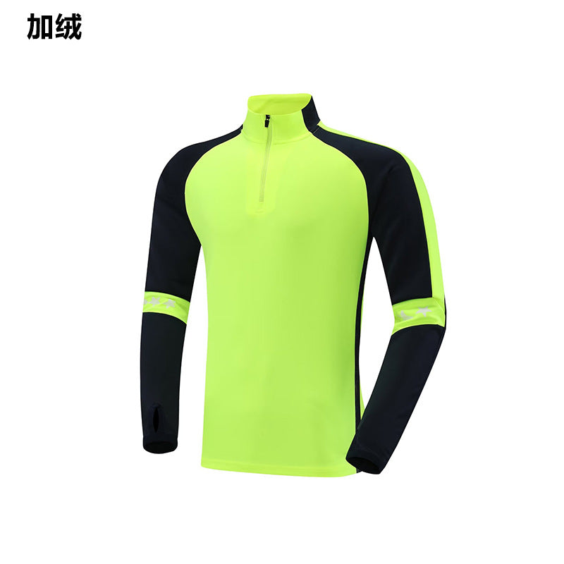 2024 autumn and winter football uniform half zipper long sleeve coat children's adult training clothing suit sports appearance clothing fleece-lined