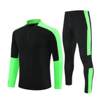 Half-Zip Pullover Football Training Suit Set Light Plate Long-Sleeved Autumn and Winter Appearance Suit Knitted Sportswear Customization