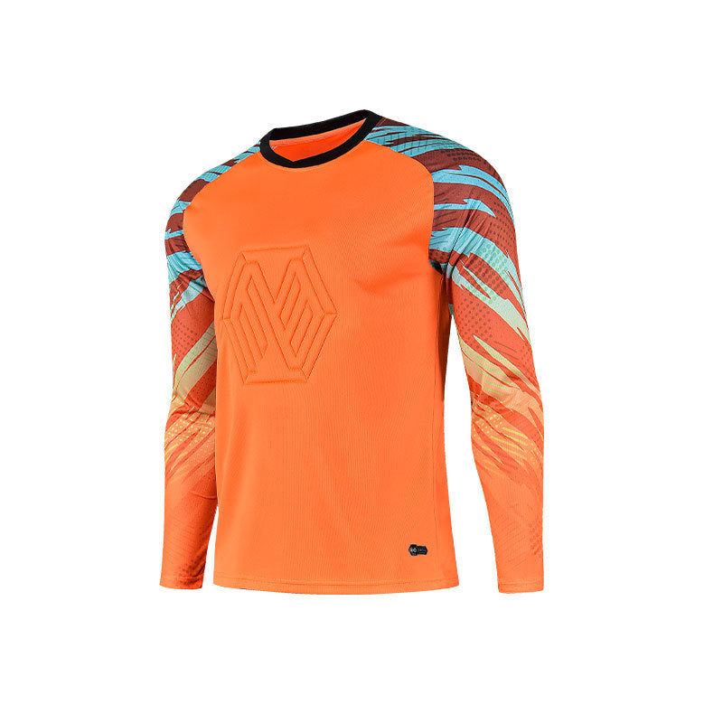 Football Goalkeeper Goalkeeper Uniform Suit Customized Men's Long-Sleeved Sponge Protective Jersey Gate Training Game Uniform Xunling
