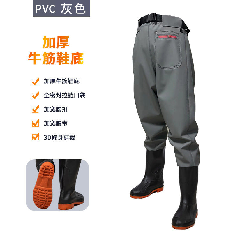 3D Nylon Half-length Fishing Fish Fishing Water Pants New One-piece Fish Catch Pants Rain Pants Wading Pants Water Playing Clothes