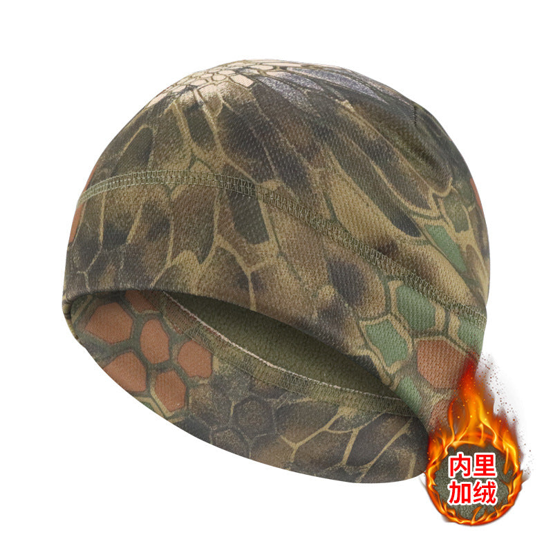 Winter Warm Hat Thickened Hood Outdoor Cycling Windproof Mask Camouflage Men's Cold-Proof Hat Helmet Polar Fleece Warm