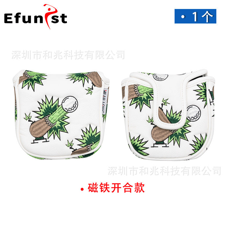 Golf club cover Square putter cover a variety of PU waterproof fabric inside thickened plush protective magnetic cap cover