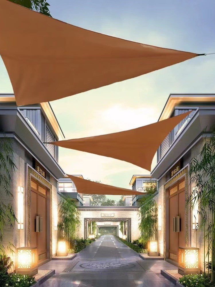 Cross-Border Canopy Tent Large Courtyard Sunshade Outdoor Camping Silver-Coated Triangular Canopy Pergola Awning