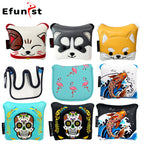 Golf club cover Square putter cover a variety of PU waterproof fabric inside thickened plush protective magnetic cap cover