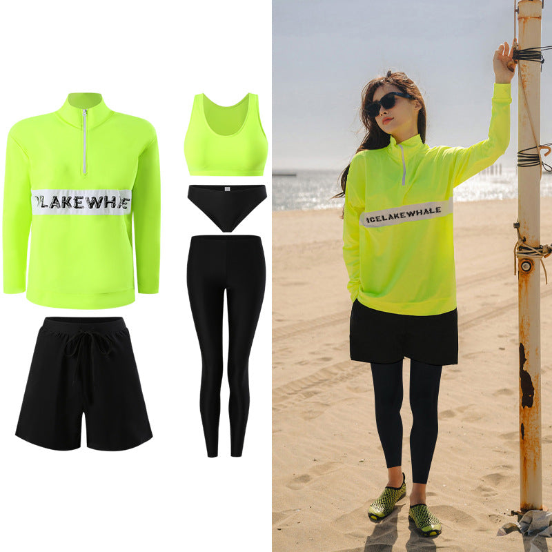 Sun Protection Quick-Drying Diving Suit Split Long-Sleeved Long Pants Swimwear Jellyfish Suit Couple Warm Men's Swimwear Women's Surfing Suit