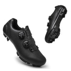 Road Mountain Men's and Women's Locked Bicycle Shoes, Lock-Free Shoes, Hard-Soled Spinning Cycling Shoes, Gym Black
