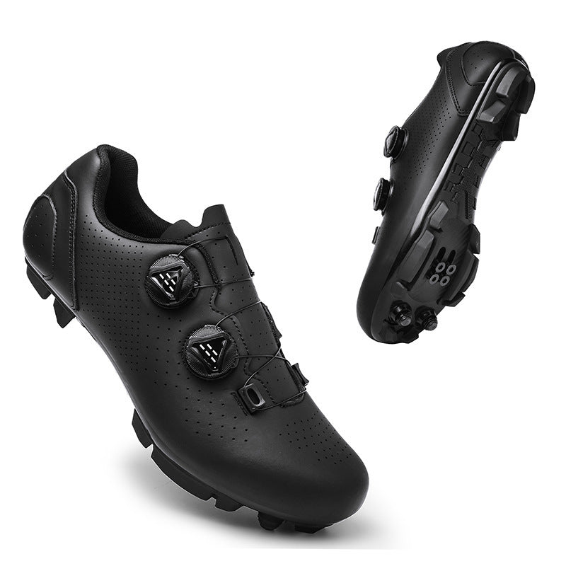 Road Mountain Men's and Women's Locked Bicycle Shoes, Lock-Free Shoes, Hard-Soled Spinning Cycling Shoes, Gym Black