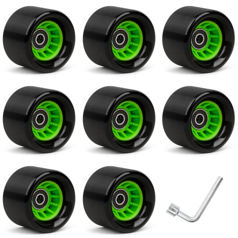 6242 double-row roller skates car wheel four-wheel skates high hardness speed pulley roller skates PU non-flash wheels