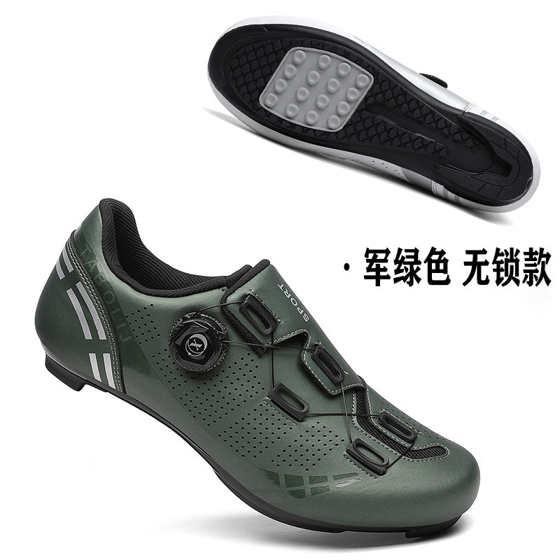 Road bike lock shoes hard bottom factory direct men's and women's mountain bike bicycle shoes lockless cycling shoes lock pedal suit