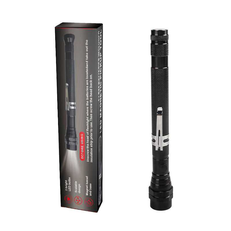 3 lamp pickup strong magnetic iron absorption tensile steel pipe metal hose arbitrary bending LED multi-function work flashlight