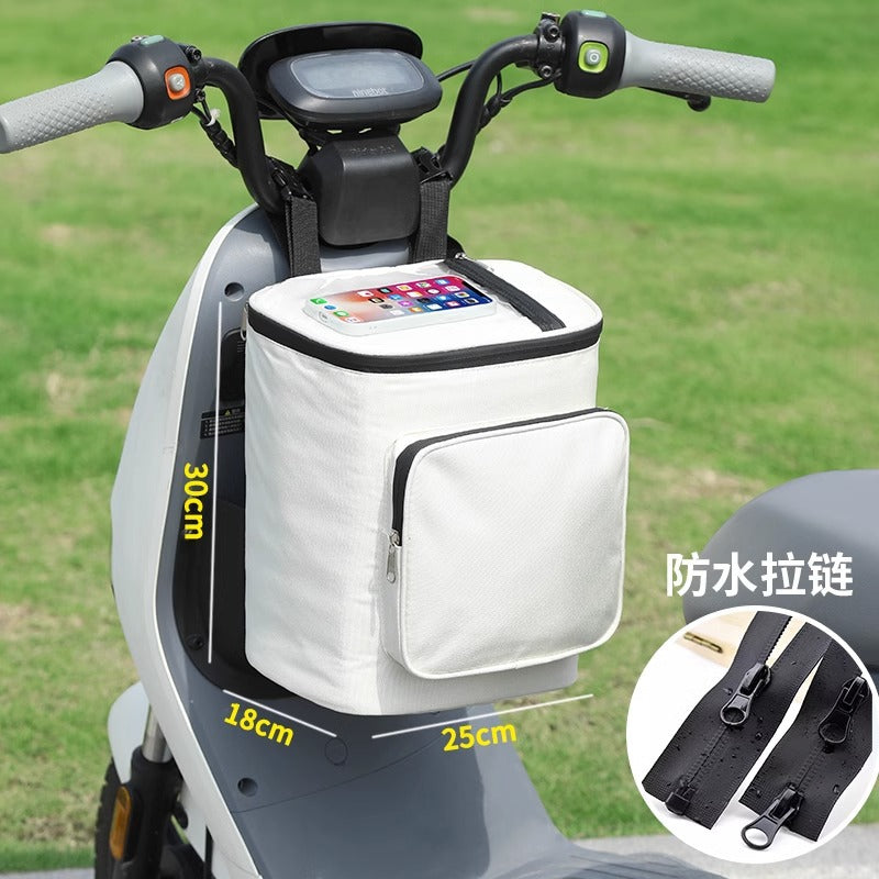 Cross-border Electric Car Helmet Hanging Bag Large Battery Car Waterproof Front Pocket Yadi Emma Artifact Raincoat Storage