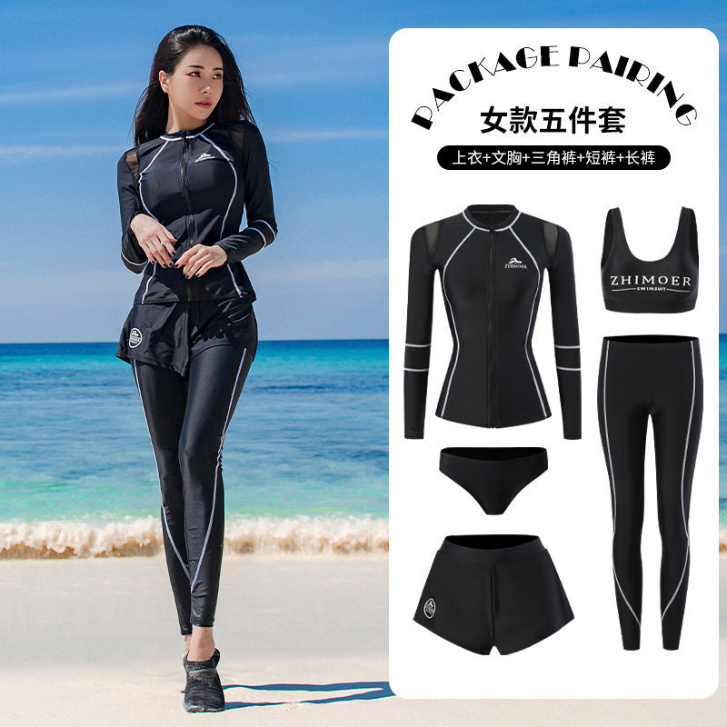 Diving suit women's new couple anti-DDoS swimsuit split long-sleeved trousers quick-drying surfing snorkeling suit jellyfish suit men