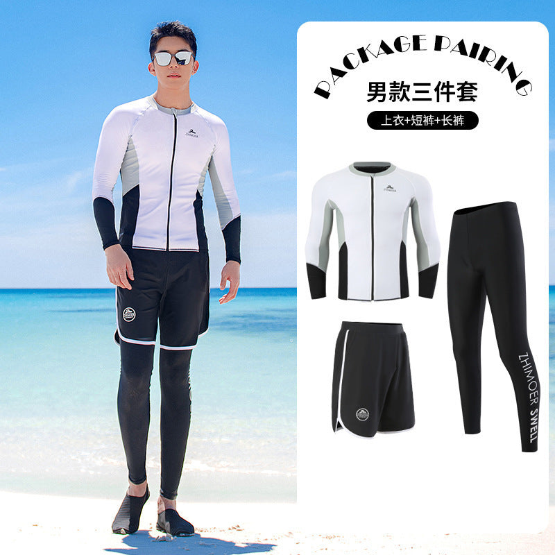 Diving suit women's new couple anti-DDoS swimsuit split long-sleeved trousers quick-drying surfing snorkeling suit jellyfish suit men