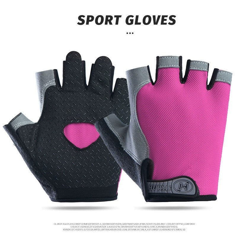 Cycling Gloves Fitness Half-Finger Spring and Summer Men's and Women's Mountain Bike Short-Finger Non-Slip Shock-Absorbing Breathable Quick-Drying