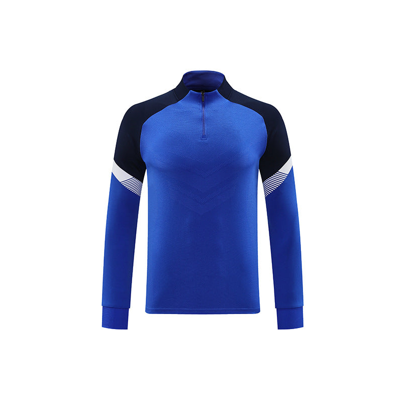 Autumn and Winter Velvet Half-Zip Pullover Long-Sleeved Training Clothing Set Kidsren's Football Appearance Clothing Running Sportswear Customization