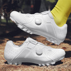 2025 Summer Pure White Road Bike Lock Shoes Set Breathable Men's and Women's Outdoor Cycling Shoes Lockless Cycling Shoes Large Size