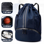 Drawstring Bag with Wet and Dry Separation, Waterproof Swimming Suit Storage Bag, Basketball Bag, Backpack with Wet and Dry Separation