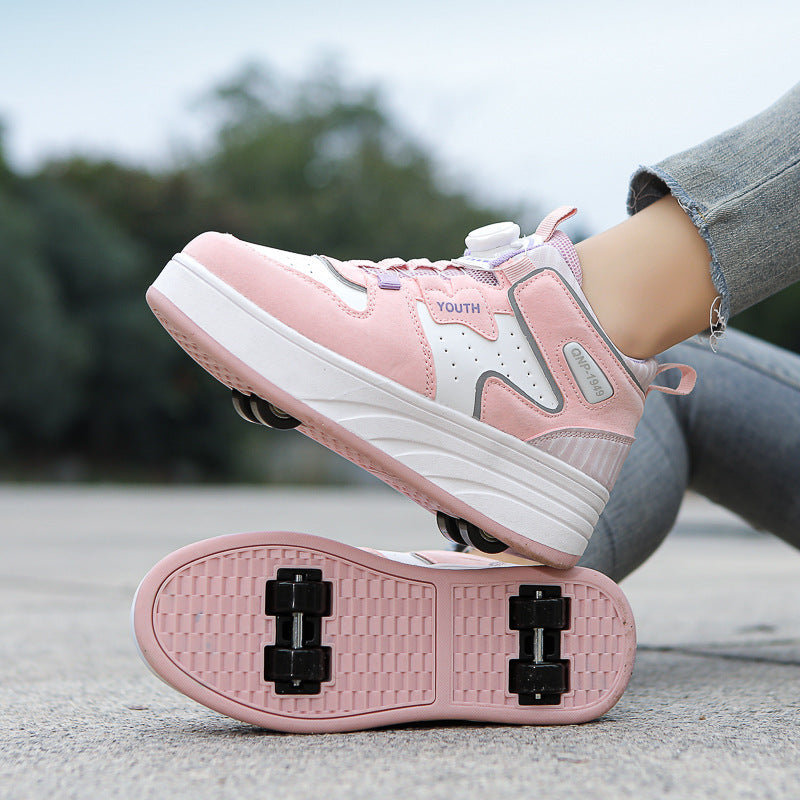 Wholesale children's heloo shoes for boys and girls outdoor sneaker four-wheel detachable walking skates foreign trade explosions