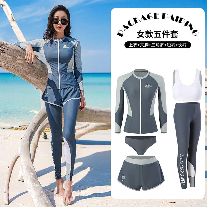Diving suit women's new couple anti-DDoS swimsuit split long-sleeved trousers quick-drying surfing snorkeling suit jellyfish suit men