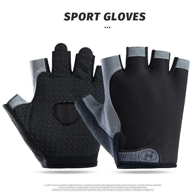 Cycling Gloves Fitness Half-Finger Spring and Summer Men's and Women's Mountain Bike Short-Finger Non-Slip Shock-Absorbing Breathable Quick-Drying