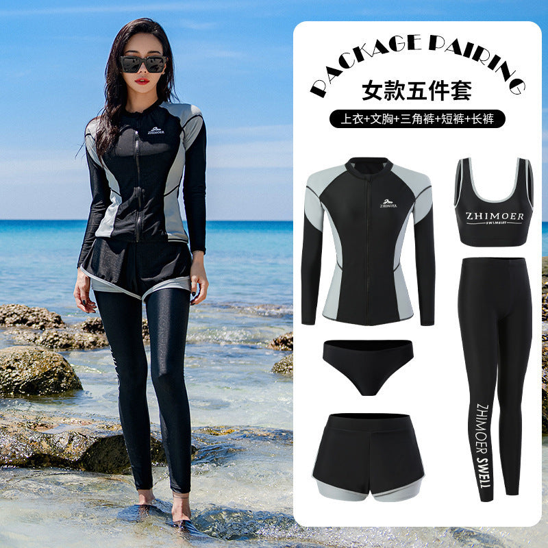 Diving suit women's new couple anti-DDoS swimsuit split long-sleeved trousers quick-drying surfing snorkeling suit jellyfish suit men