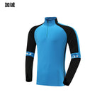 2024 autumn and winter football uniform half zipper long sleeve coat children's adult training clothing suit sports appearance clothing fleece-lined