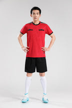 Quick-drying football referee uniform suit men's printed team uniform adult Referee Jersey student competition equipment football uniform summer