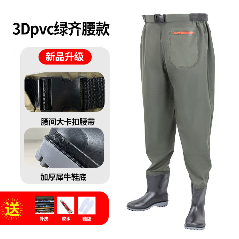 3D Nylon Half-length Fishing Fish Fishing Water Pants New One-piece Fish Catch Pants Rain Pants Wading Pants Water Playing Clothes