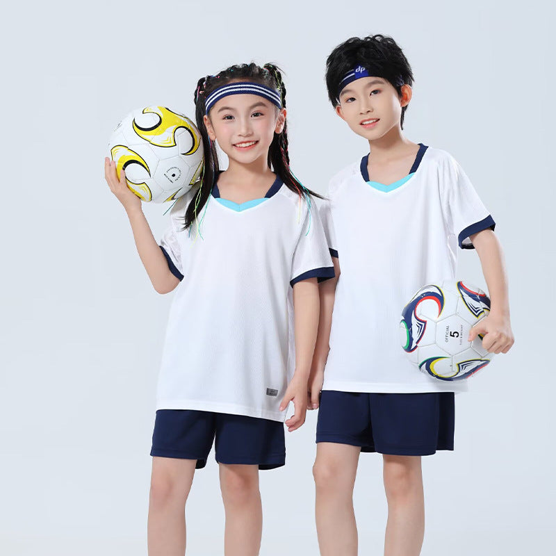 Football Uniform Set with Printed Numbers for Male and Female Students Badminton Training Uniforms Adult Game Team Uniforms Kindergarten Class Uniforms