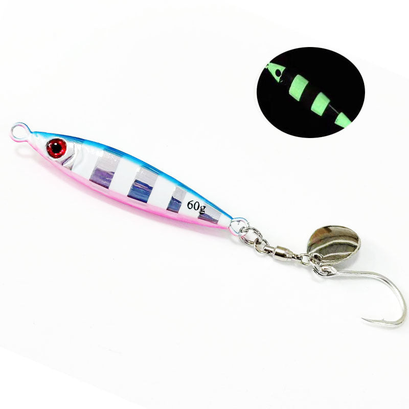 Spanish mackerel iron plate small fat man iron plate luya bait speed sink with sequin hook mackerel cannonball yellow bonito sea fishing shore throwing boat fishing