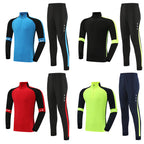 2024 autumn and winter football uniform half zipper long sleeve coat children's adult training clothing suit sports appearance clothing fleece-lined