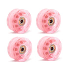 Cross-Border double-row skates transparent color non-luminous wheel four-wheel roller skates sequins pink wheel skateboard Universal
